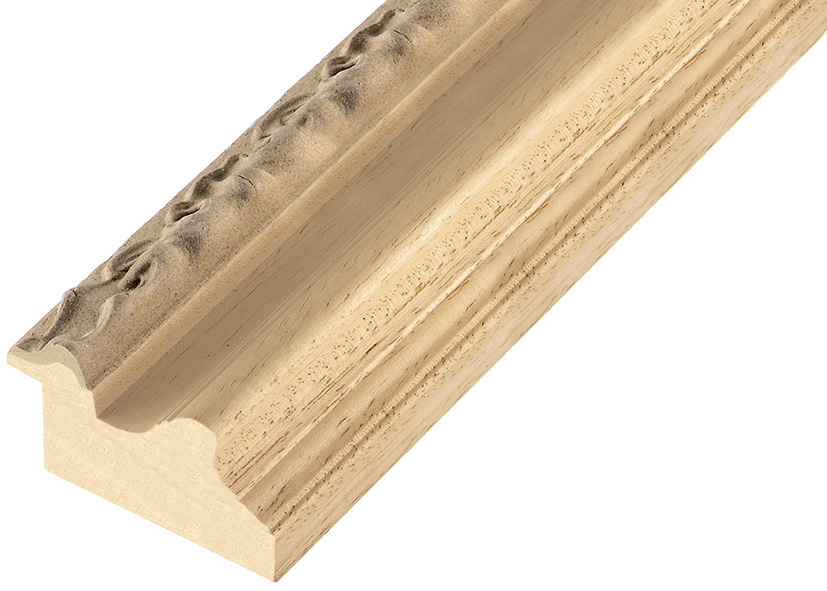 Moulding lamellar fir, width 53 mm - embossed bare timber