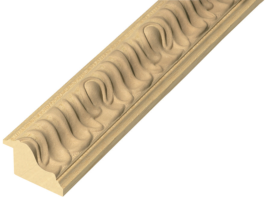 Moulding ayous, width 48 mm - embossed bare timber - 948G