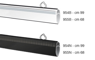 Pair of frame bars for posters, white, 68 cm long - white