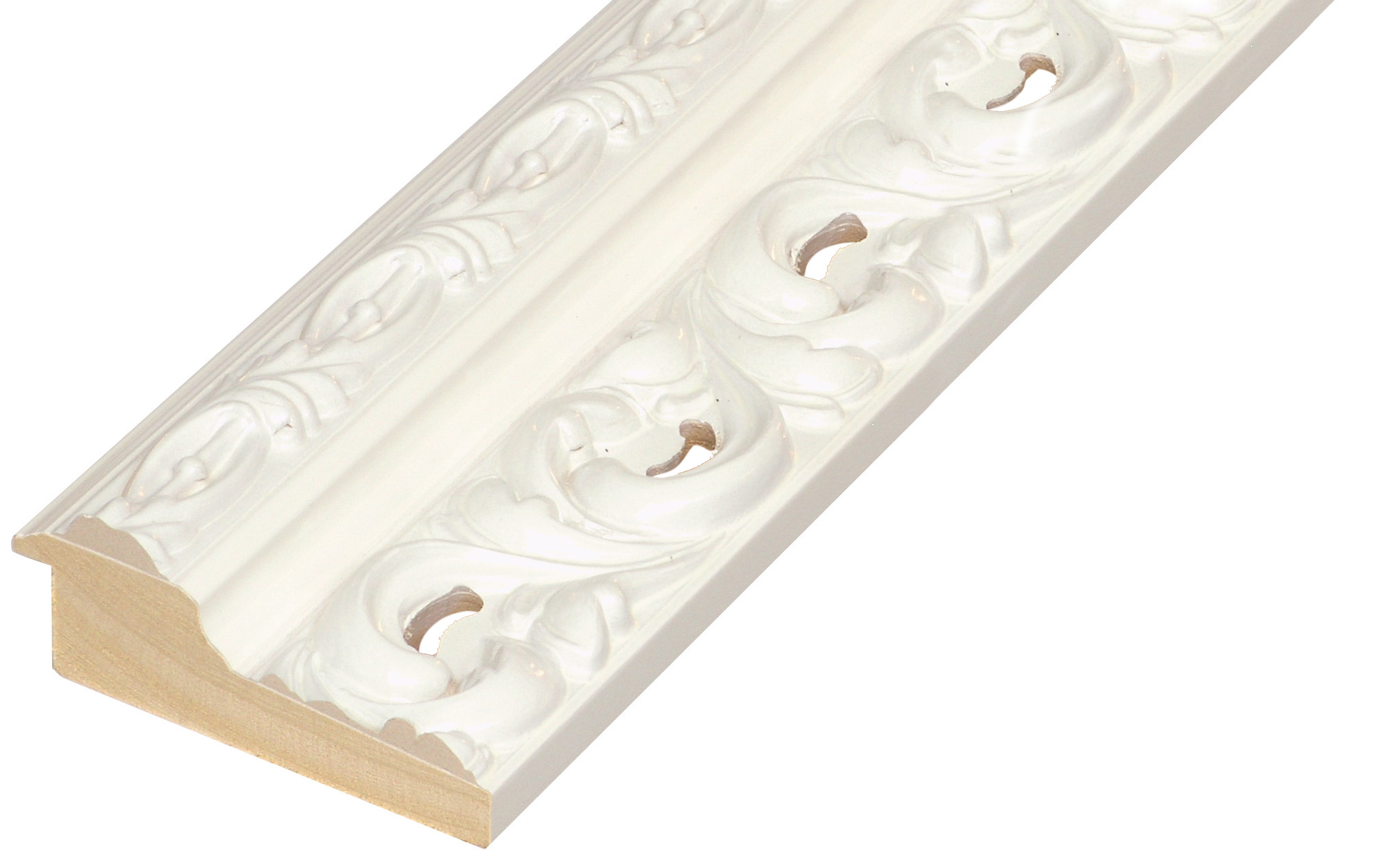 Moulding finger-jointed pine Width 95mm - Glossy White
