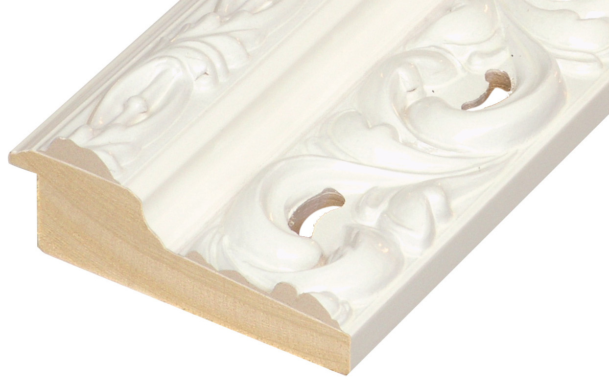 Moulding finger-jointed pine Width 95mm - Glossy White - 968BIANCO