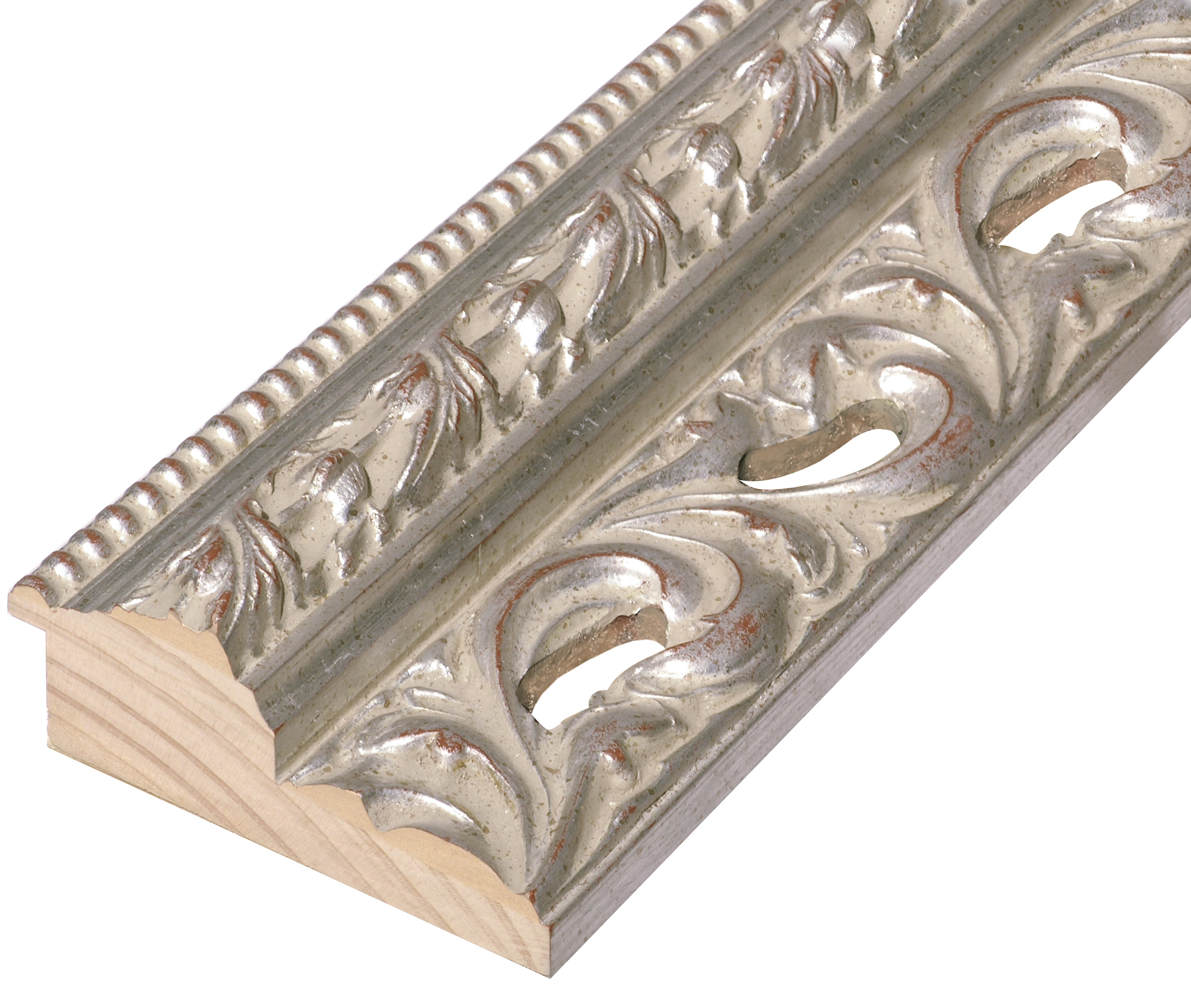 Moulding finger-jointed pine Width 100mm - Silver, decorations - 981ARGENTO