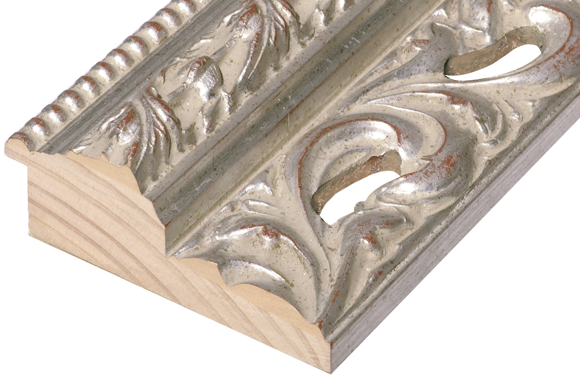 Moulding finger-jointed pine Width 100mm - Silver, decorations - 981ARGENTO