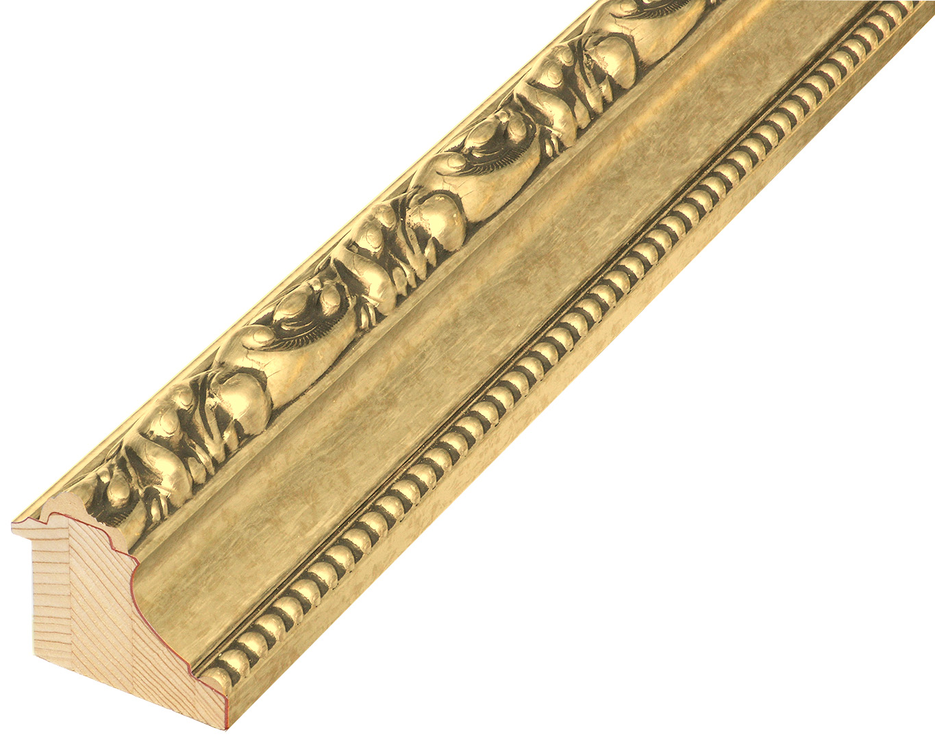 Moulding finger-jointed fir Width 82mm Height 49 Gold, decorations - 988ORO