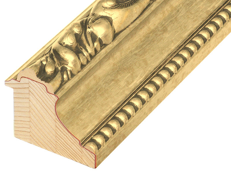 Moulding finger-jointed fir Width 82mm Height 49 Gold, decorations - 988ORO