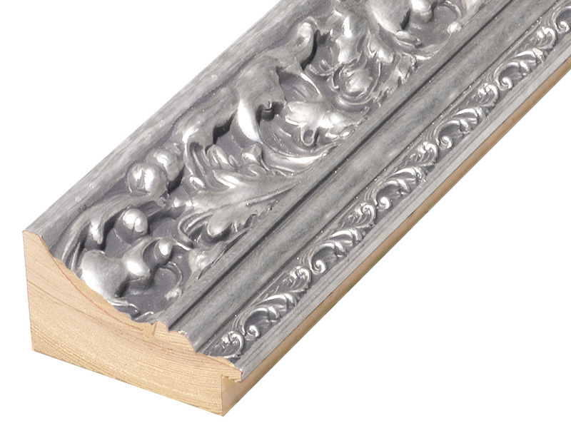 Moulding finger-jointed fir Width 82mm Height 49 Silver, decorations - 989ARG