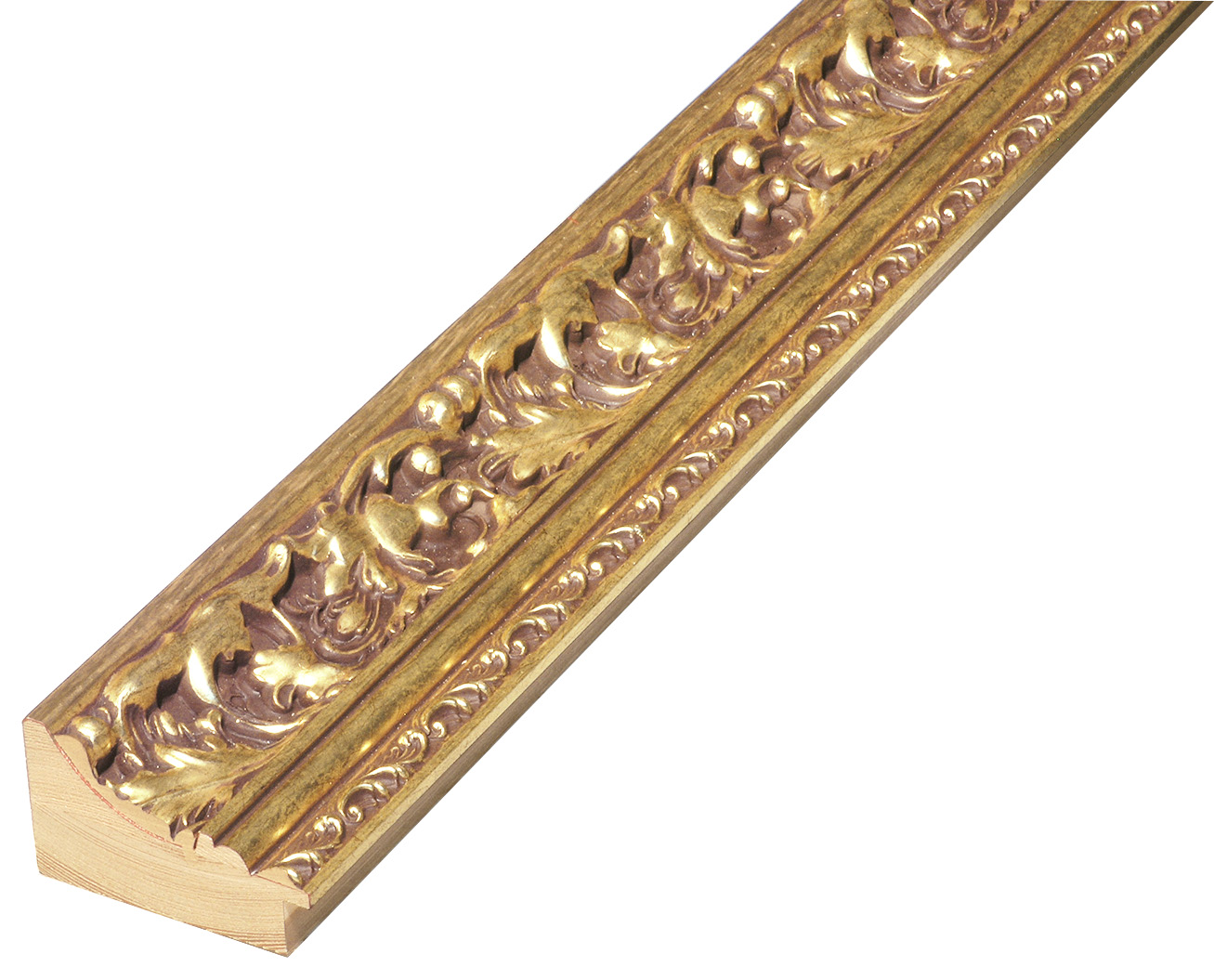 Moulding finger-jointed fir Width 82mm Height 49 Gold, decorations - 989ORO