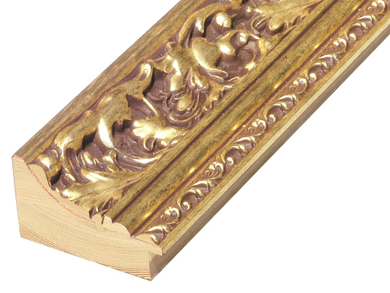 Moulding finger-jointed fir Width 82mm Height 49 Gold, decorations - 989ORO