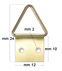Hanger, brass plated hinged n.2 - Pack 100