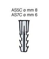 Wall plugs for T-screws, diameter 8 mm - Pack 100