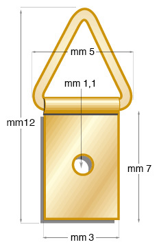 Brass plated iron 1-hole hangers - Pack 1000