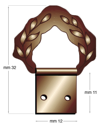 Iron wreath-top hangers, bronze plated n.3 - Pack 100