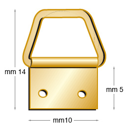 Brass plated iron trapezoidal hangers n.1 - Pack 1000