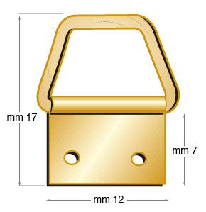 Brass plated iron trapezoidal hangers n.2 - Pack 1000