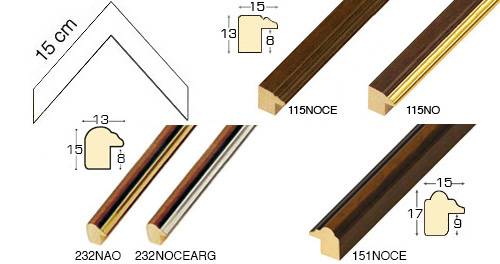 Complete set of corner samples of moulding 115-151-232 (6 pieces)