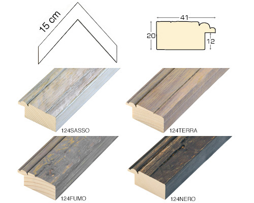 Complete set of corner samples of moulding 124 (4 pieces)