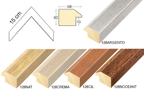 Complete set of corner samples of moulding 128 (4 pieces)