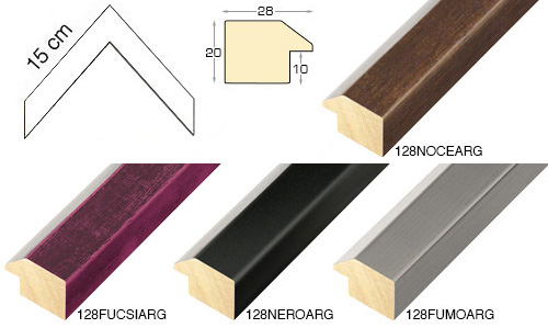 Complete set of corner samples of moulding 128 (5 pieces)