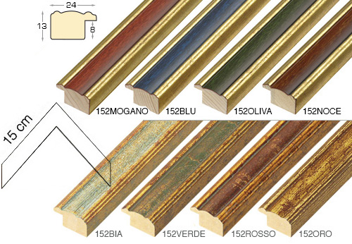 Complete set of corner samples of moulding 152 (8 pieces)