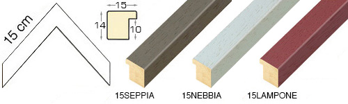 Complete set of corner samples of moulding 15 (6 pieces)