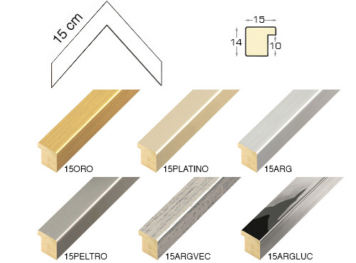 Complete set of corner samples of moulding 15 (4 pieces)