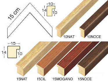 Complete set of corner samples of moulding 15 (5 pieces)