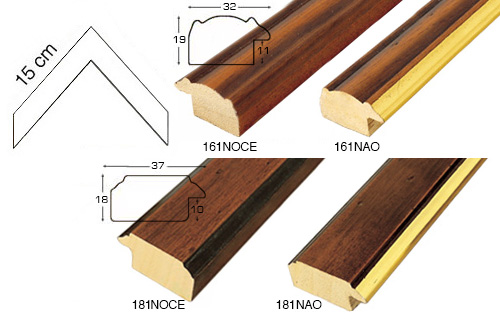 Complete set of corner samples of moulding 161 (2 pieces)