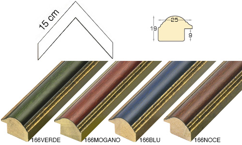 Complete set of corner samples of moulding 166 (4 pieces)