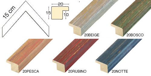 Complete set of corner samples of moulding 20 (6 pieces)