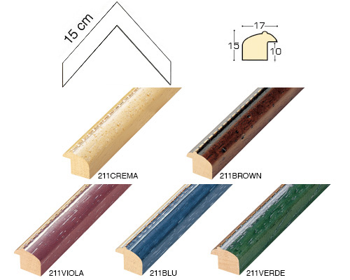 Complete set of corner samples of moulding 211 (5 pieces)