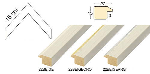 Complete set of corner samples of moulding 22 (3 pieces)