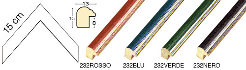 Complete set of corner samples of moulding 232 (4 pieces)