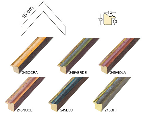 Complete set of corner samples of moulding 245 (6 pieces)