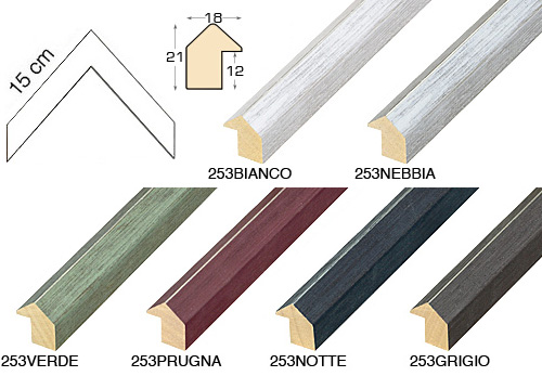 Complete set of corner samples of moulding 253 (6 pieces)