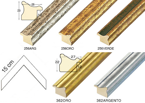 Complete set of corner samples of moulding 256 (3 pieces)