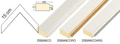 Complete set of corner samples of moulding 25 (3 pieces)