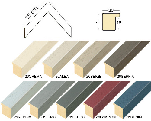 Complete set of corner samples of moulding 26 (9 pieces)