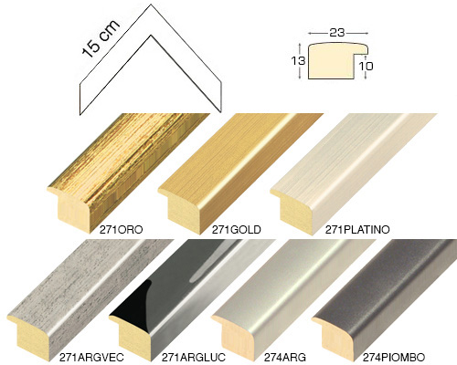 Complete set of corner samples of moulding 271 (2 pieces)