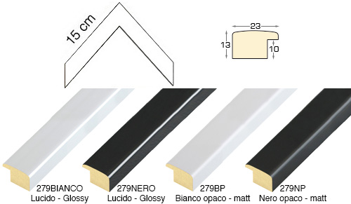 Complete set of corner samples of moulding 279 (4 pieces)