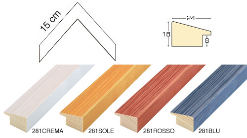 Complete set of corner samples of moulding 281 (4 pieces)