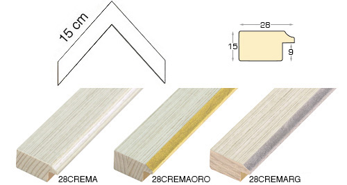 Complete set of corner samples of moulding 28 (3 pieces)