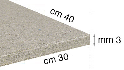 Grey cardboard, 2 mm thick, 30x40 cm
