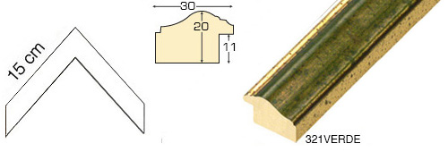 Complete set of corner samples of moulding 321-521 (2 pieces)