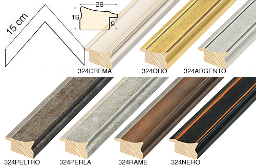 Complete set of corner samples of moulding 324 (7 pieces)