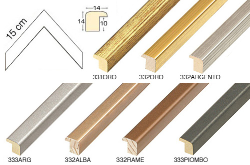 Complete set of corner samples of moulding 331332-333 (7 pieces)