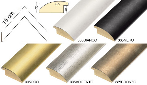 Complete set of corner samples of moulding 335 (5 pieces)