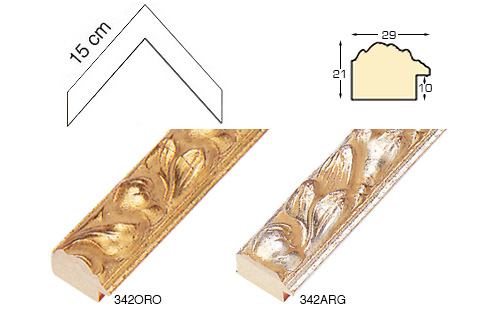 Complete set of corner samples of moulding 342 (2 pieces)