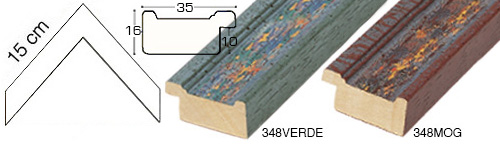 Complete set of corner samples of moulding 348 (3 pieces)