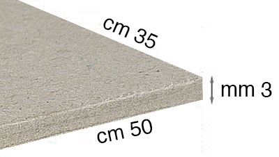 Grey cardboard, 3 mm thick, 35x50 cm