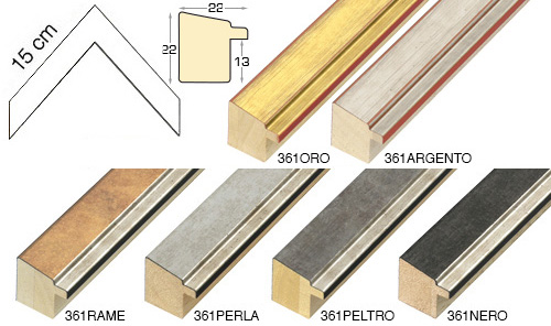 Complete set of corner samples of moulding 361 (6 pieces)